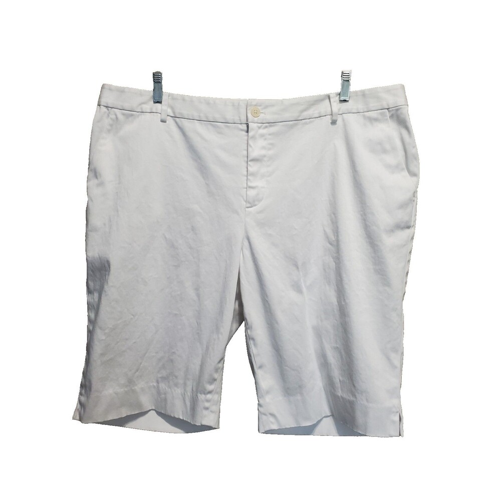 Lauren Ralph Lauren White Cotton Blend Bermuda Shorts Size 20W